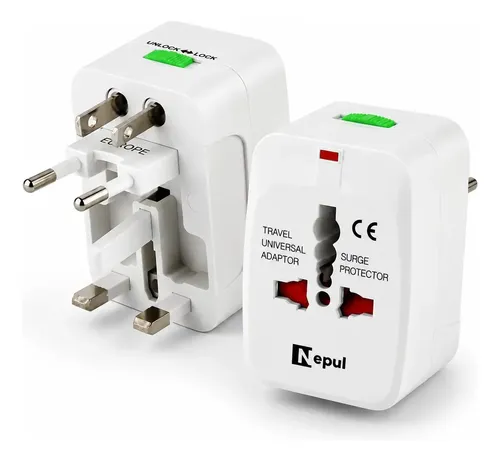 Kit 2 Adaptador Tomada Universal Pino Internacional Plug 10a - 1
